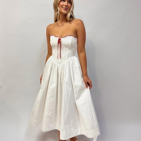 For Love And Lemons Strawberry Jam Midi Dress - Picture 11 of 13